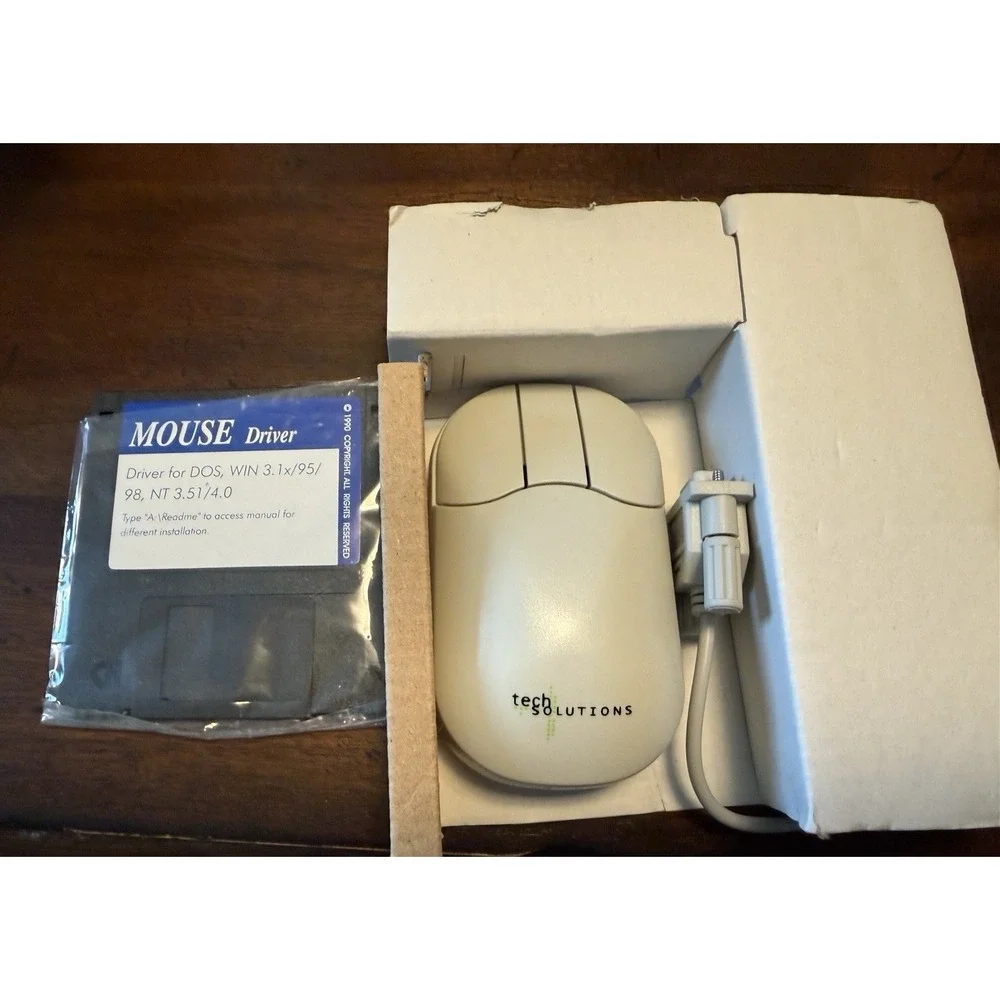 VTG IBM Replacement Mouse Tech Solutions TS29B 3 Button Serial Mouse 1998
